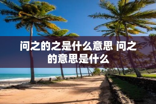 问之的之是什么意思 问之的意思是什么