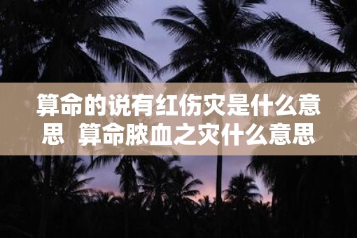 算命的说有红伤灾是什么意思  算命脓血之灾什么意思