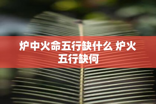炉中火命五行缺什么 炉火五行缺何