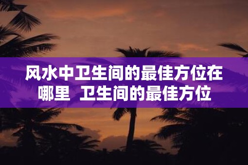 风水中卫生间的最佳方位在哪里  卫生间的最佳方位