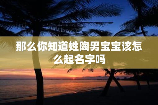 那么你知道姓陶男宝宝该怎么起名字吗
