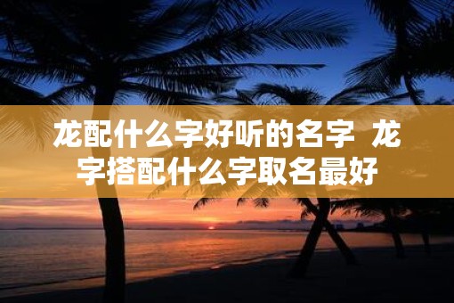 龙配什么字好听的名字  龙字搭配什么字取名最好