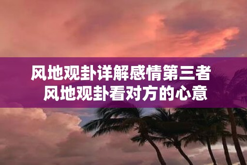 风地观卦详解感情第三者  风地观卦看对方的心意