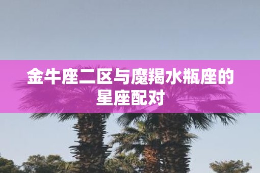 金牛座二区与魔羯水瓶座的星座配对