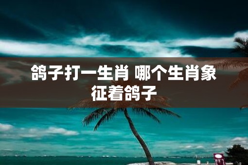 鸽子打一生肖 哪个生肖象征着鸽子