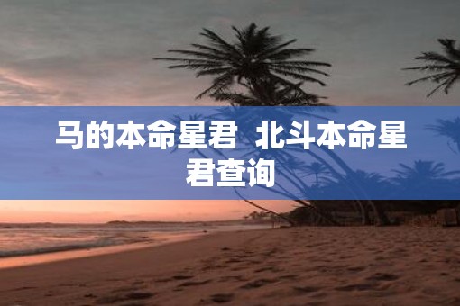 马的本命星君  北斗本命星君查询