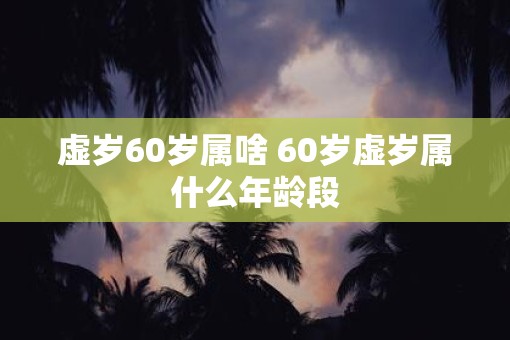 虚岁60岁属啥 60岁虚岁属什么年龄段