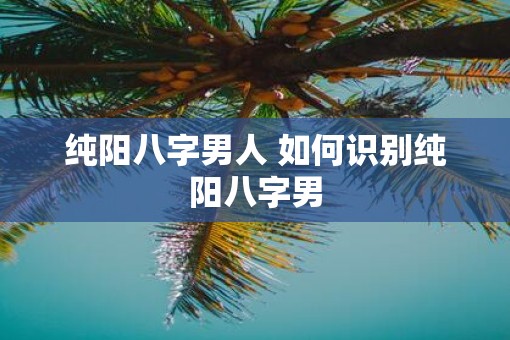 纯阳八字男人 如何识别纯阳八字男