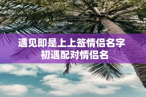 遇见即是上上签情侣名字  初遇配对情侣名