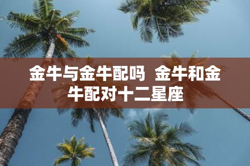 金牛与金牛配吗  金牛和金牛配对十二星座