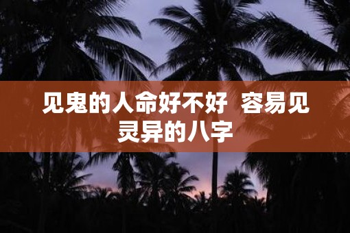 见鬼的人命好不好  容易见灵异的八字