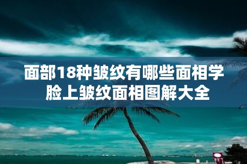 面部18种皱纹有哪些面相学  脸上皱纹面相图解大全