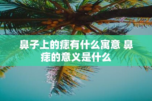 鼻子上的痣有什么寓意 鼻痣的意义是什么