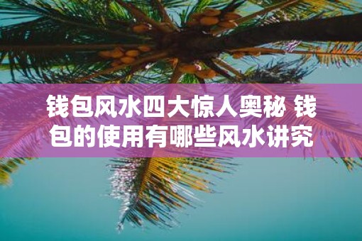 钱包风水四大惊人奥秘 钱包的使用有哪些风水讲究