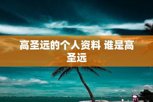高圣远的个人资料 谁是高圣远