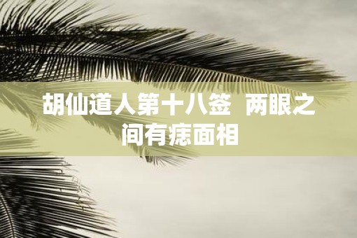 胡仙道人第十八签  两眼之间有痣面相