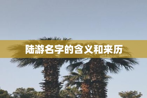 陆游名字的含义和来历