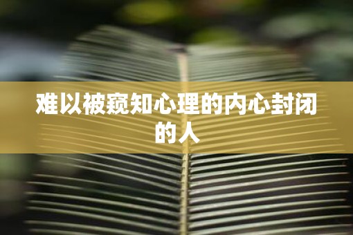 难以被窥知心理的内心封闭的人
