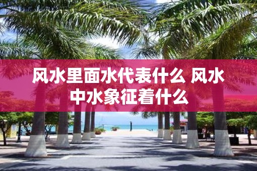 风水里面水代表什么 风水中水象征着什么