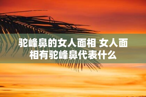 驼峰鼻的女人面相 女人面相有驼峰鼻代表什么