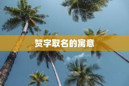 贺字取名的寓意