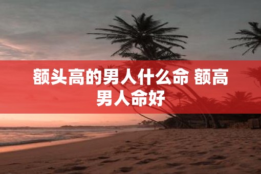 额头高的男人什么命 额高男人命好