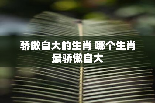 骄傲自大的生肖 哪个生肖最骄傲自大