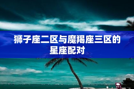 狮子座二区与魔羯座三区的星座配对