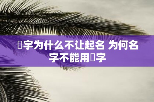 霂字为什么不让起名 为何名字不能用霂字