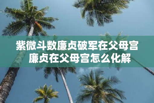 紫微斗数廉贞破军在父母宫  廉贞在父母宫怎么化解