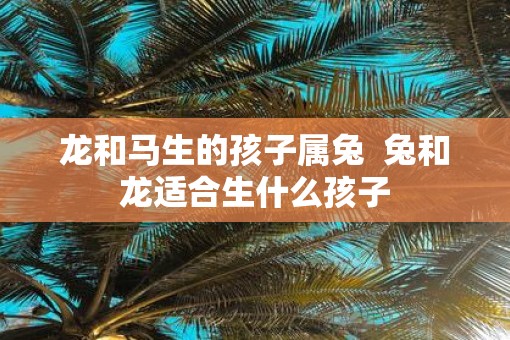 龙和马生的孩子属兔  兔和龙适合生什么孩子