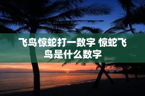 飞鸟惊蛇打一数字 惊蛇飞鸟是什么数字