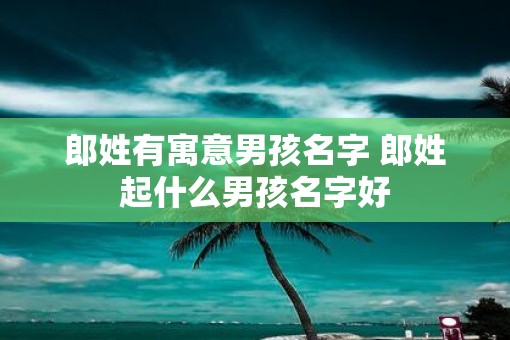 郎姓有寓意男孩名字 郎姓起什么男孩名字好