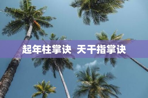 起年柱掌诀  天干指掌诀