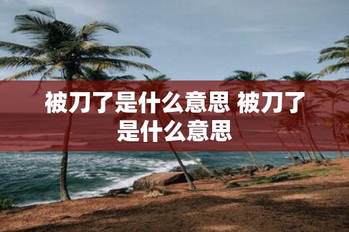 被刀了是什么意思 被刀了是什么意思 被刀了是什么意思 被刀了是什么意思