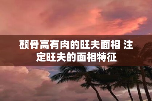 颧骨高有肉的旺夫面相 注定旺夫的面相特征