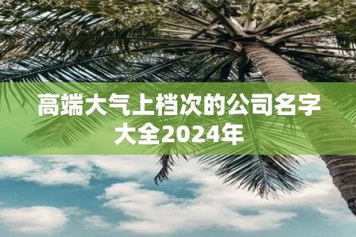 高端大气上档次的公司名字大全2025年