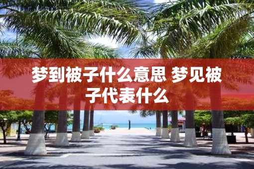 梦到被子什么意思 梦见被子代表什么