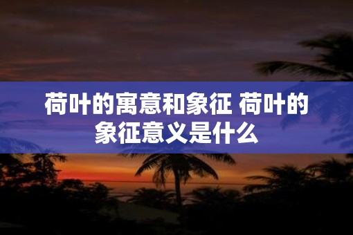 荷叶的寓意和象征 荷叶的象征意义是什么