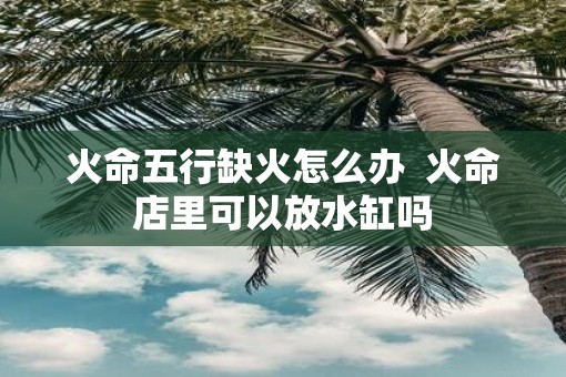 火命五行缺火怎么办  火命店里可以放水缸吗