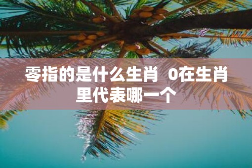 零指的是什么生肖  0在生肖里代表哪一个