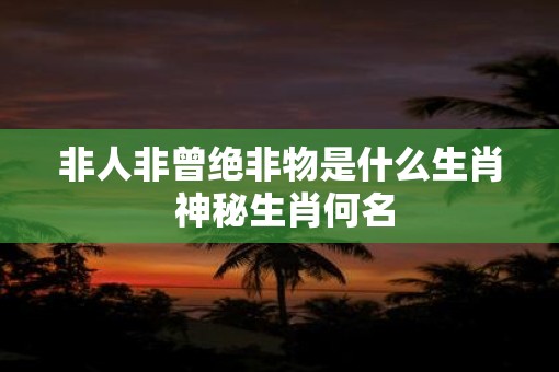 非人非曾绝非物是什么生肖 神秘生肖何名