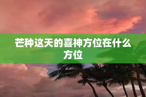 芒种这天的喜神方位在什么方位