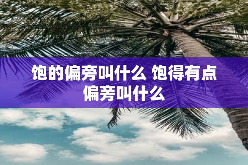 饱的偏旁叫什么 饱得有点偏旁叫什么