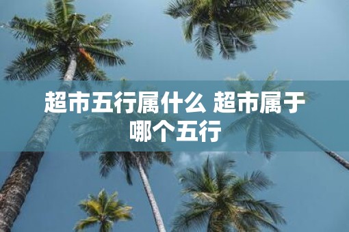 超市五行属什么 超市属于哪个五行