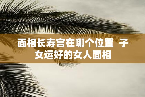 面相长寿宫在哪个位置  子女运好的女人面相