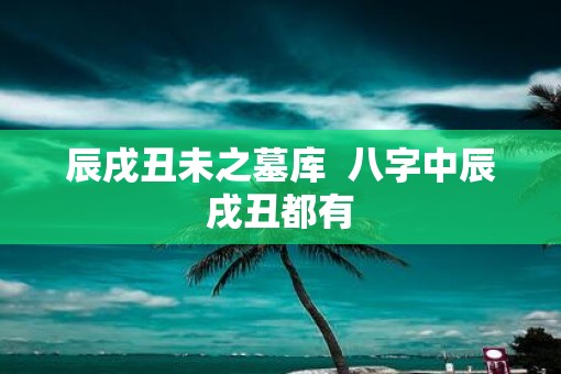辰戌丑未之墓库  八字中辰戌丑都有