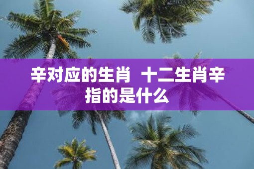 辛对应的生肖  十二生肖辛指的是什么