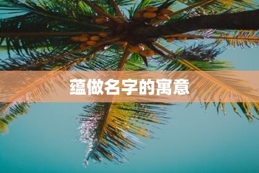 蕴做名字的寓意