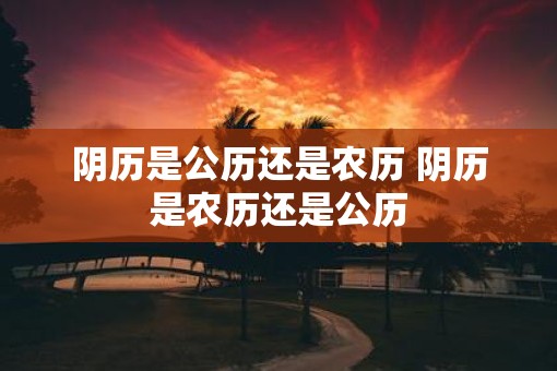 阴历是公历还是农历 阴历是农历还是公历